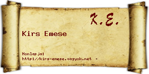 Kirs Emese névjegykártya